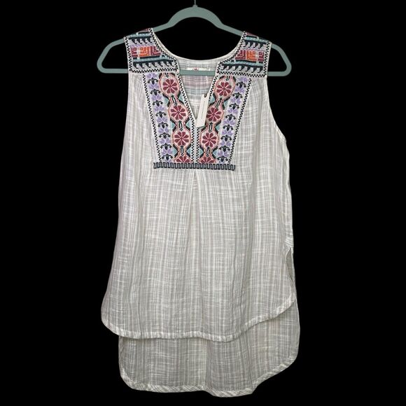 Anthropologie Floreat Tank Top Womens 8 Boho Floral Embroidered Sleeveless NWT - Picture 4 of 16